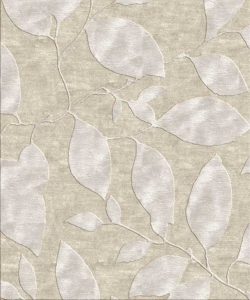 Tappeto contemporaneo Arazi Collection linea Flower bianco con motivo decorativo a foglie bianche