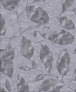 Tappeto contemporaneo Arazi Collection linea Flower grigio chiaro con motivo decorativo a foglie argento